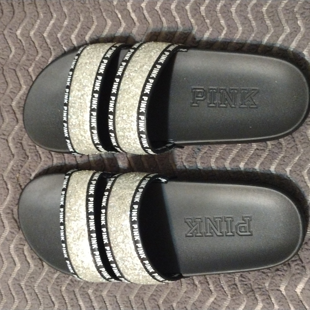 VICTORIA SECRETS PINK SLIDES/SANDALS SIZE 8